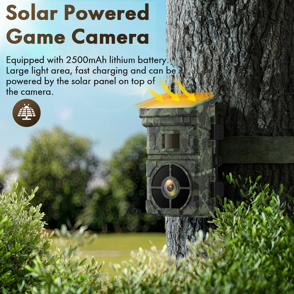 Solar Powered Trail Camera 1080P 24MP with Night Vision Waterproof O274