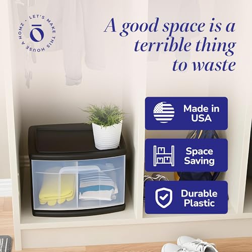 2-Pack 1-Drawer Clear Plastic Storage Cart, White Frame D28747