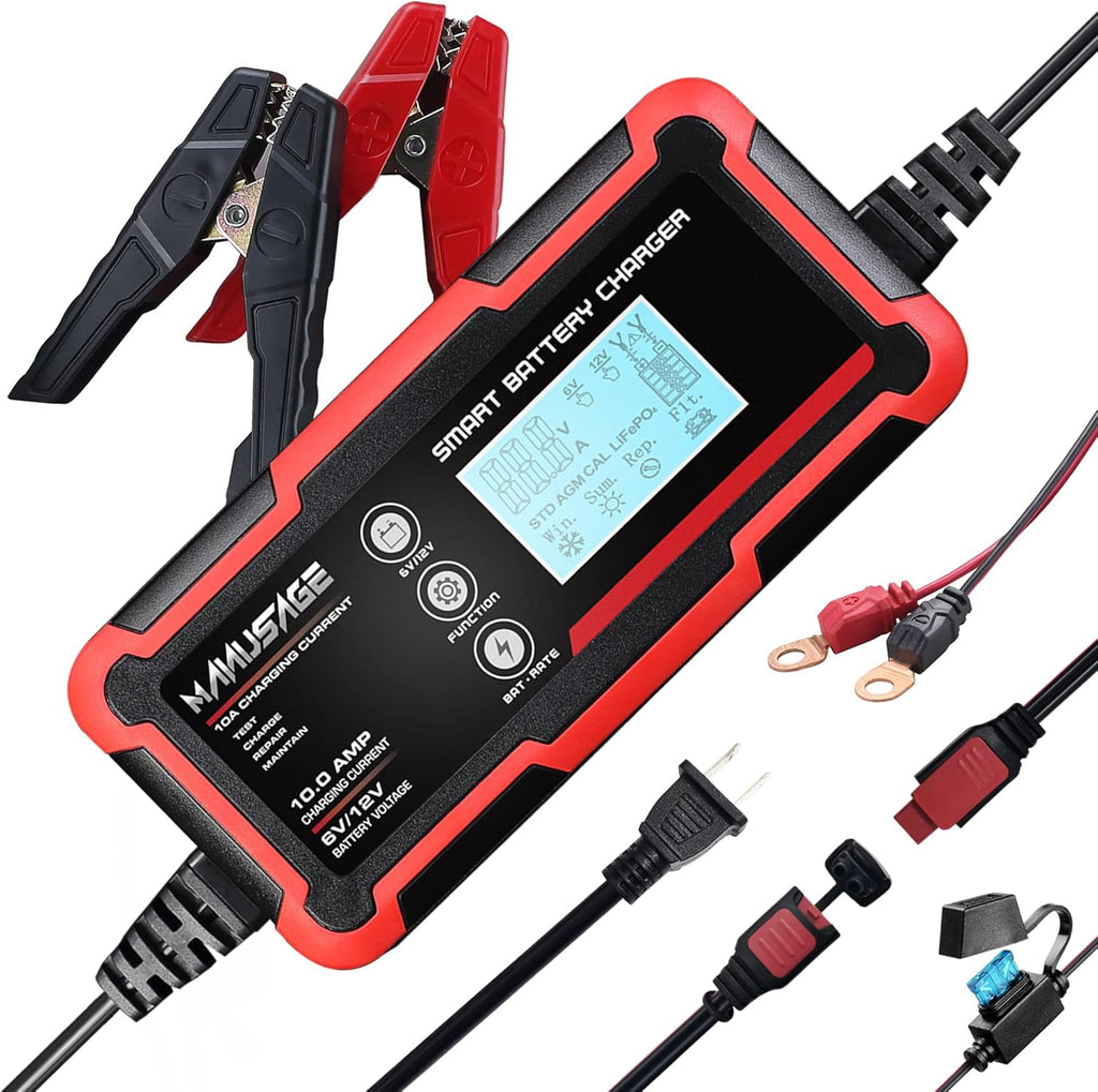 4-Amp 6V 12V Portable Battery Charger and Maintainer Pack of 2 D508340
