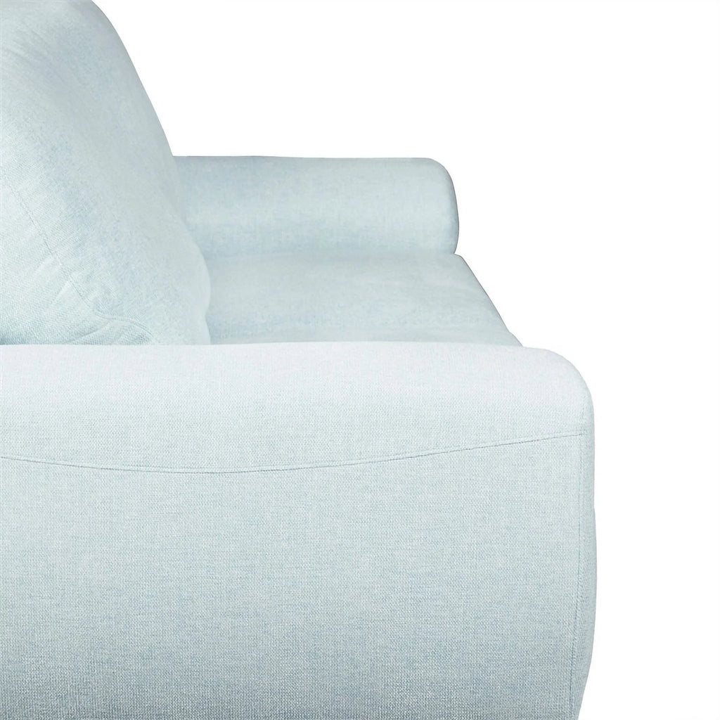 Light Blue Fabric Upholstered Wooden Sofa Q463138