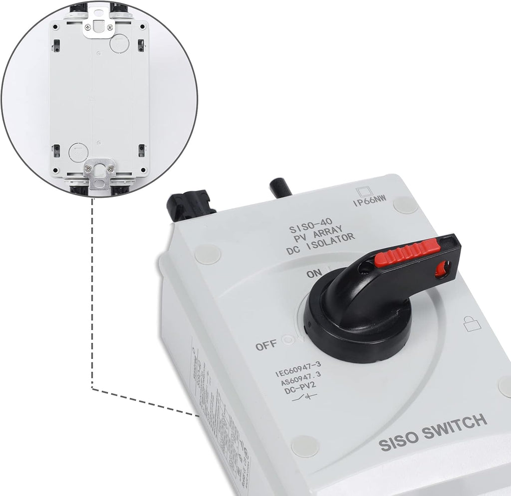Solar Combiner Box 32A PV DC Isolator Switch DC Disconnect Waterproof IP66 V99291