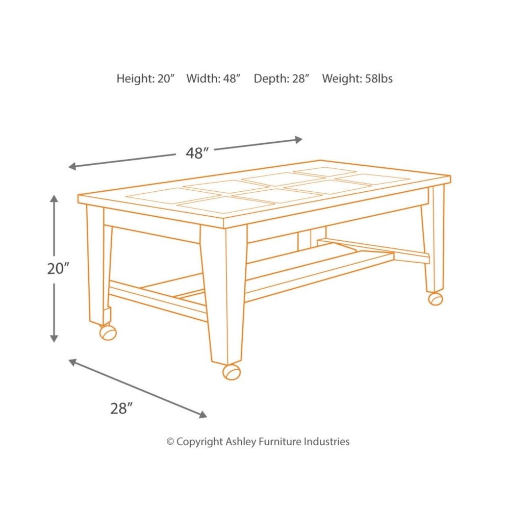 Rectangular Cocktail Table, Brown K103