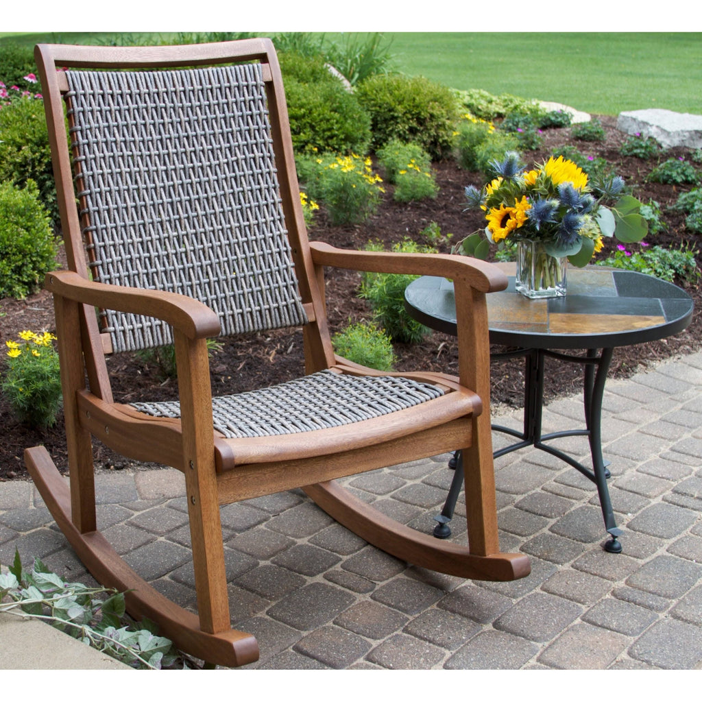 Brown Wicker Rocking Chair P379