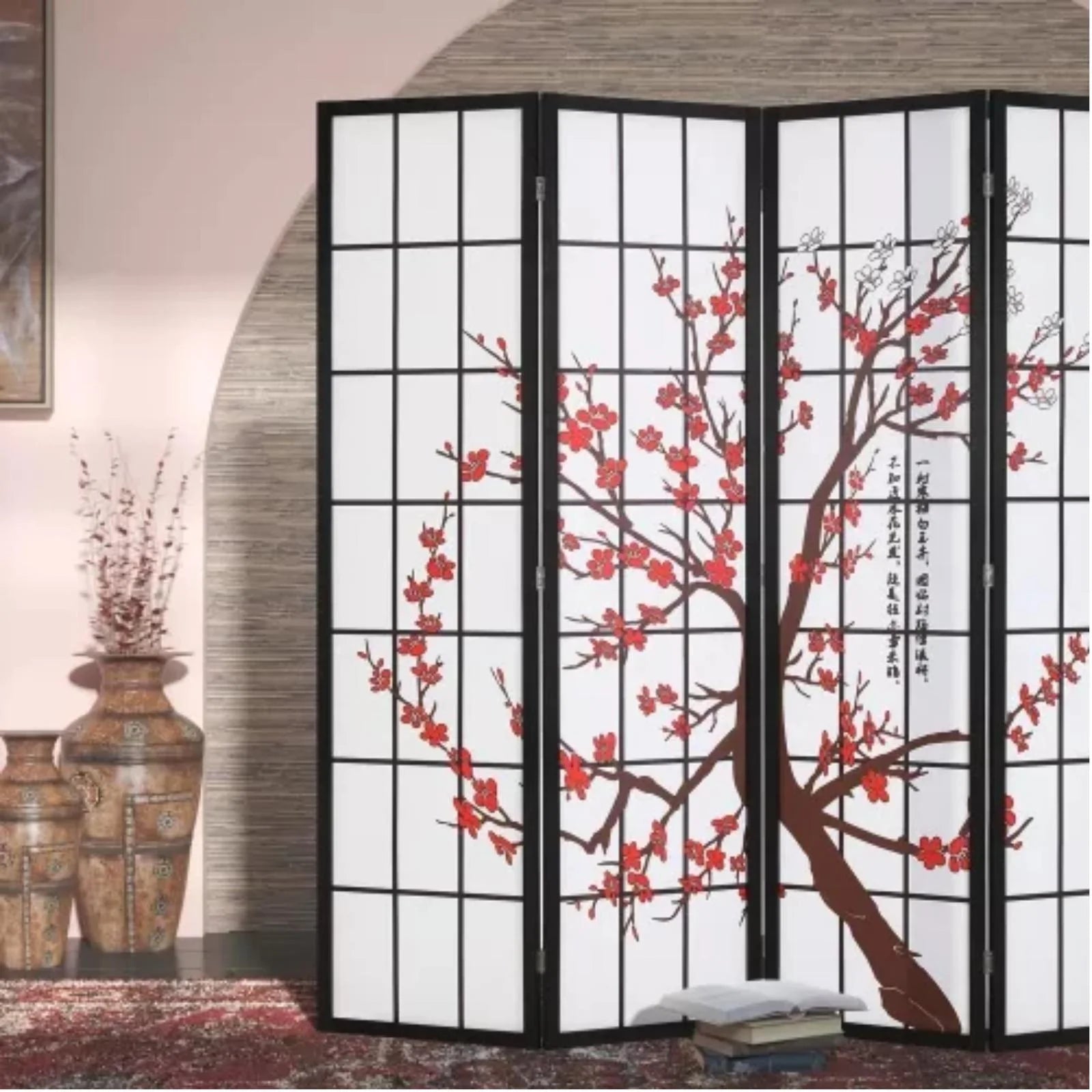 White Freestanding 4 Panel Room Divider V2336