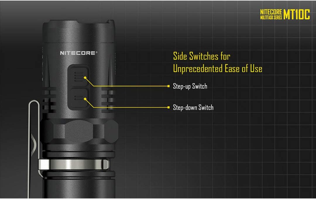 Tactical Flashlight with Red Light, Rechargeable Battery, and Battery Organizer Pack of 2 E565690