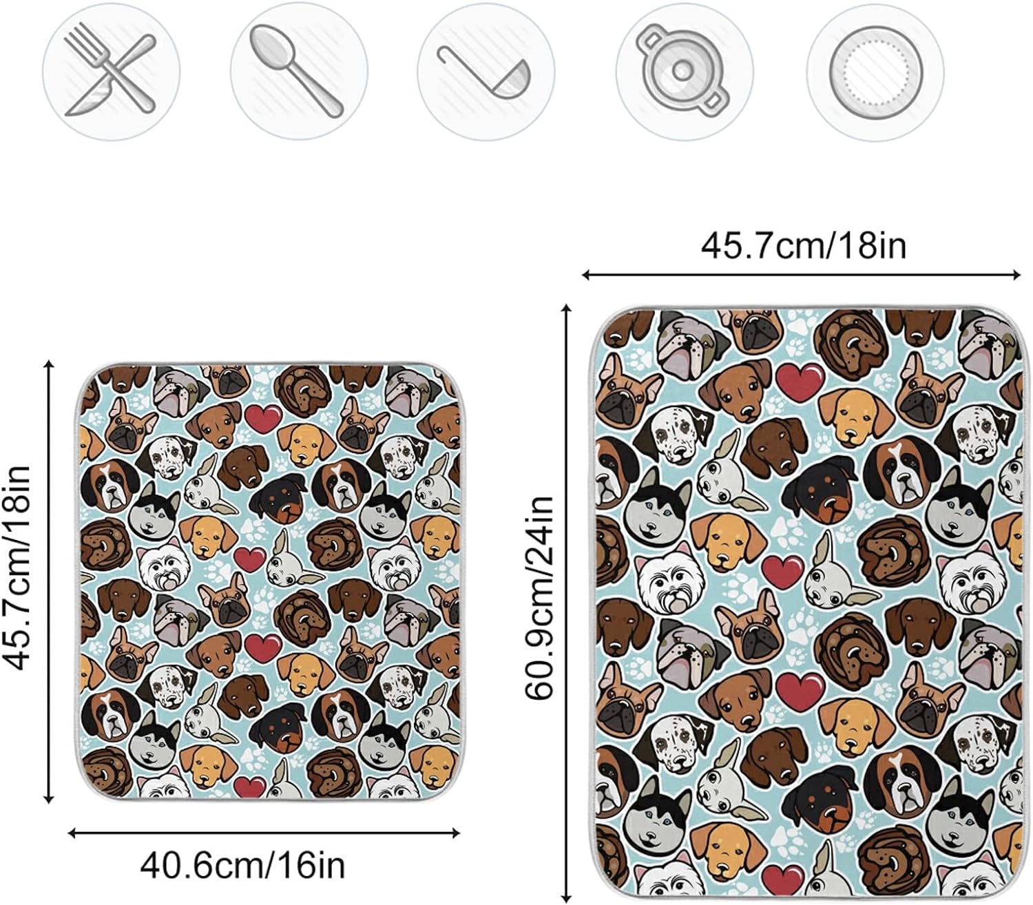 Microfiber Absorbent Drying Mat 16" × 18" V163775