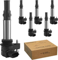 Ignition Coil Pack of 6 Replacement for 3.6L 2004-2009 Cadillac CTS SRX STS, Saab 9-3, Buick Allure LaCrosse Rendezvous, Saturn Outlook Traverse Acadia N157