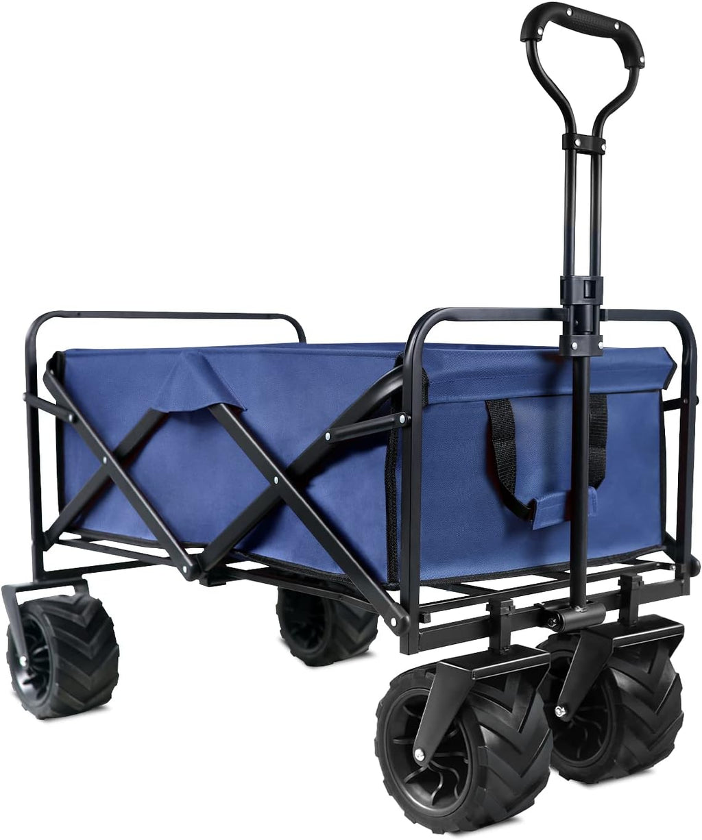 Collapsible Folding Utility Wagon Cart with All Terrain Wheels, Gray R691