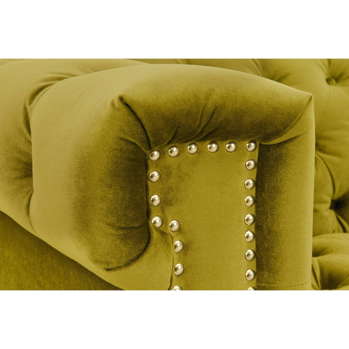 Cognac Velvet Button Tufted Club Chair Y5643