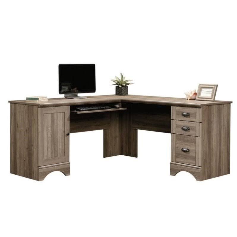 L Shaped Computer Desk in Salt Oak W867