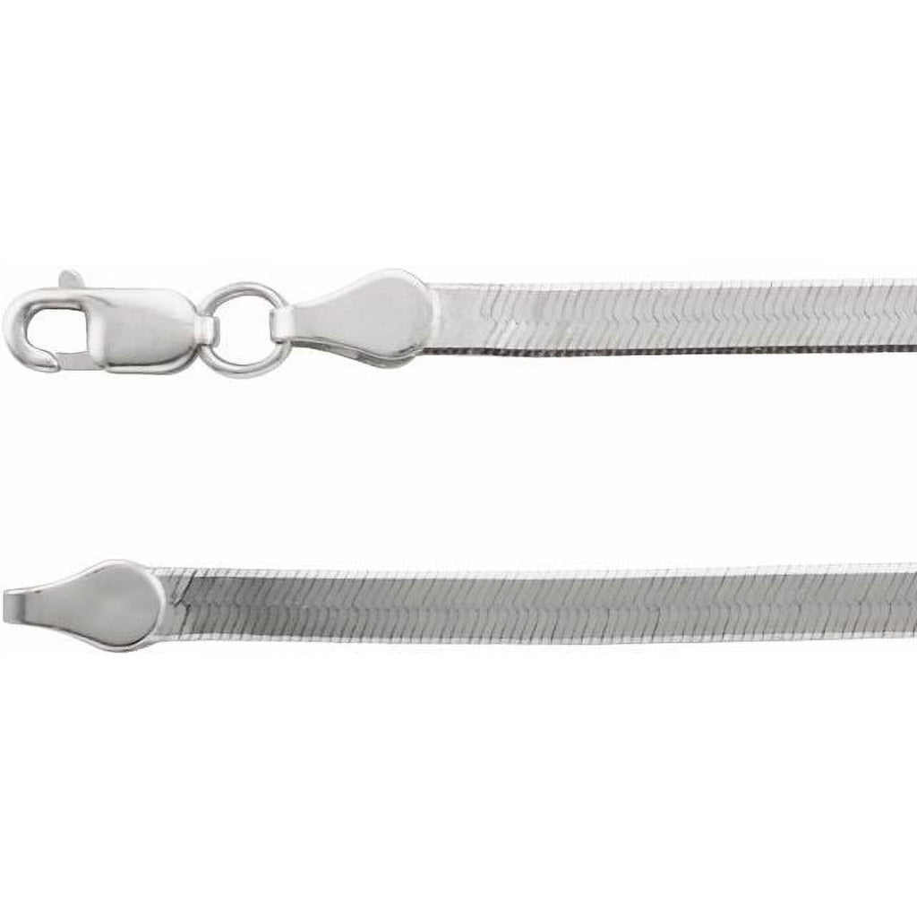 14K White 2.8 mm Flexible Herringbone 18" Chain Q41648