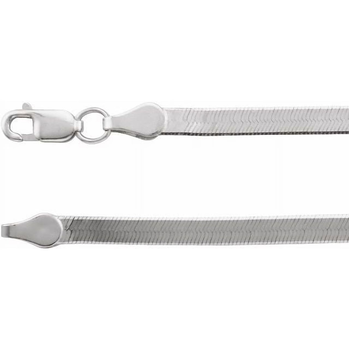 14K White 2.8 mm Flexible Herringbone 18" Chain Q41648