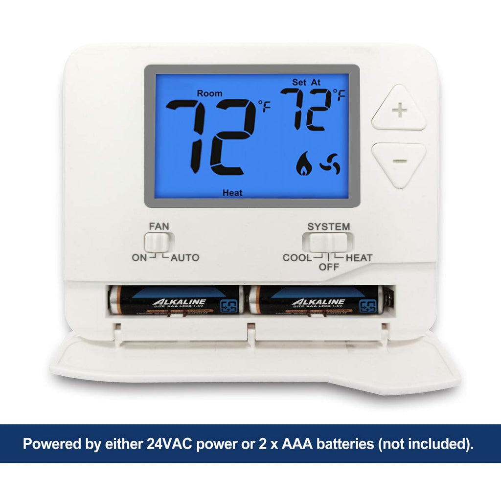 2PK White Non-Programmable Digital Thermostat with Large LCD Display H1664