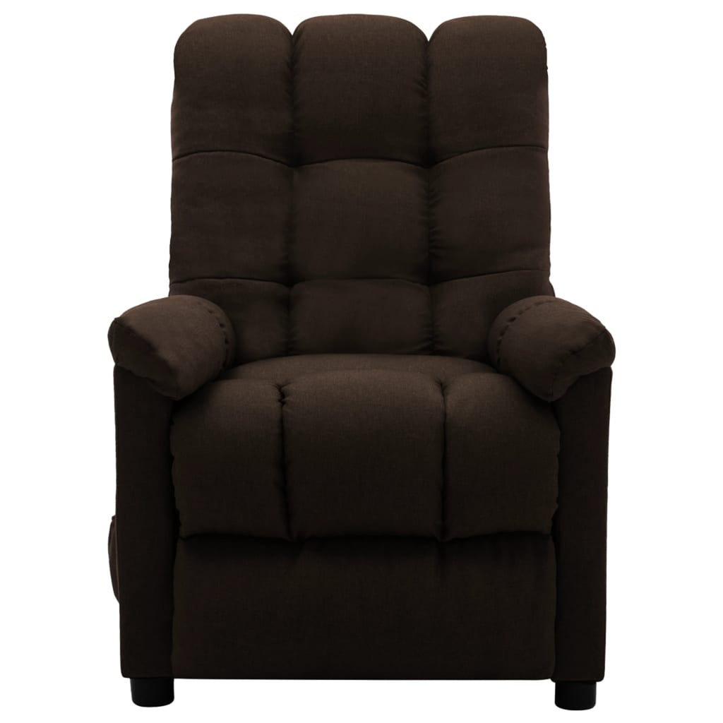 Electric Massage Reclining Chair with Adjustable Footrest and Backrest Fabric Sofa Chair Recliner Dark Brown A6018