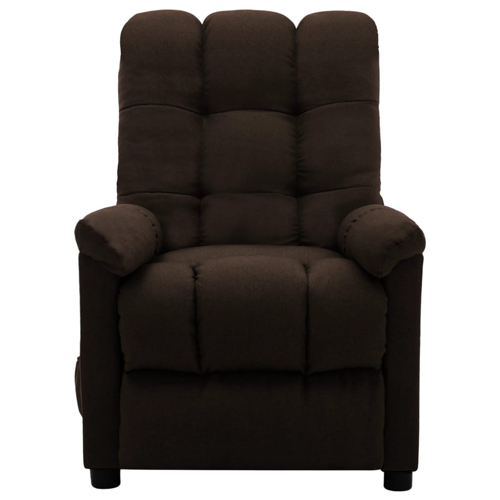 Electric Massage Reclining Chair with Adjustable Footrest and Backrest Fabric Sofa Chair Recliner Dark Brown A6018