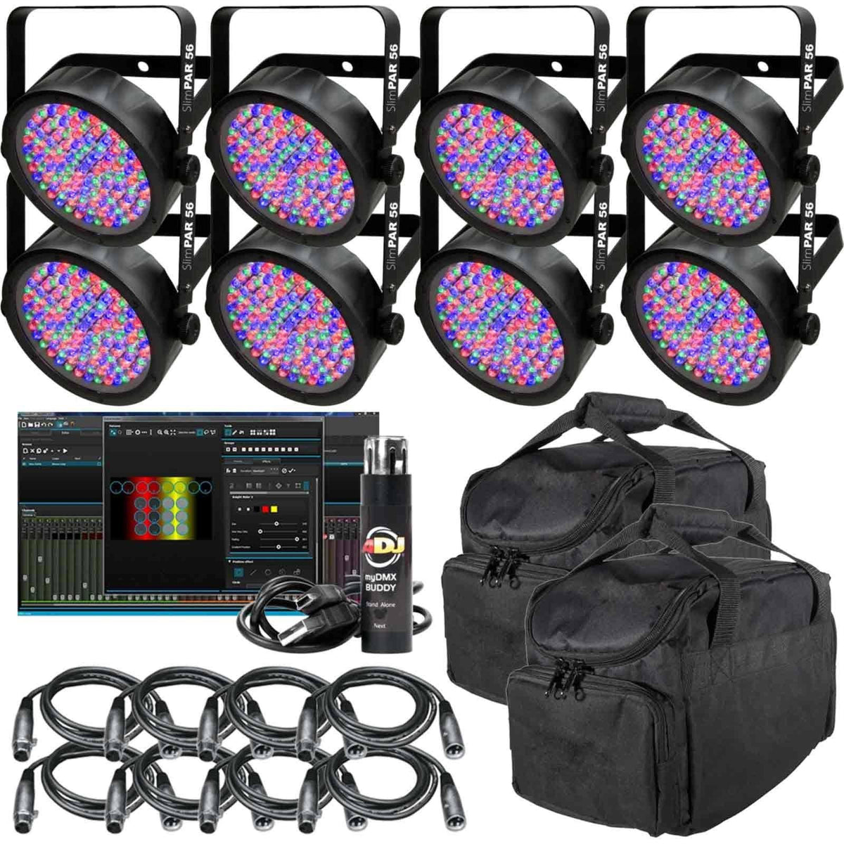 LED Wash Light 8 Pack with Cables and Case R6263