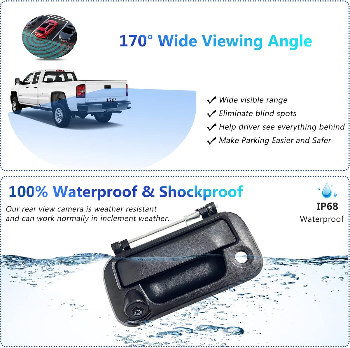 Black Tailgate Handle Backup Camera W422268