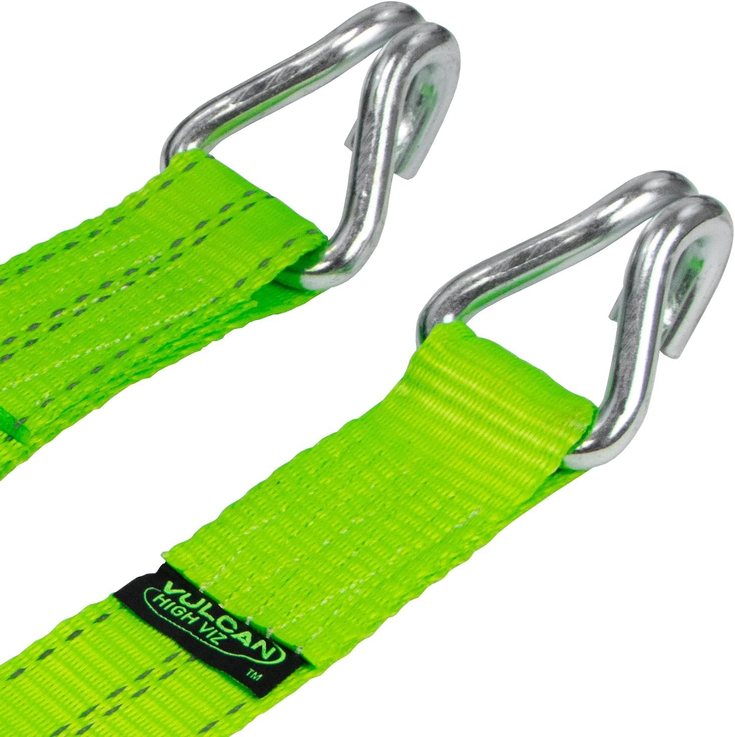 Ratchet Strap with Wire Hooks, 2 Inch x 15 Foot, 2 Pack, 3,300 Pound Safe Working Load U356