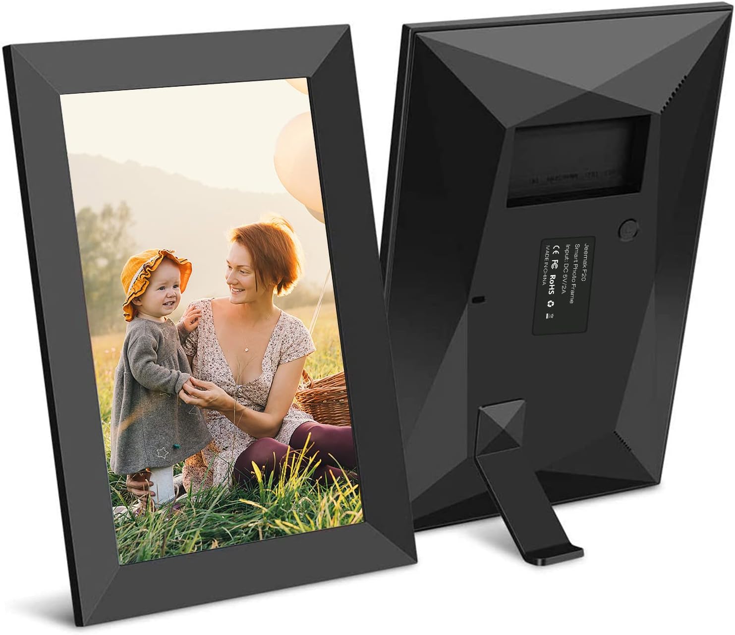 Black 8 inch Digital Photo Frame WiFi Touch Screen 16GB Storage Pack of 2 E184155