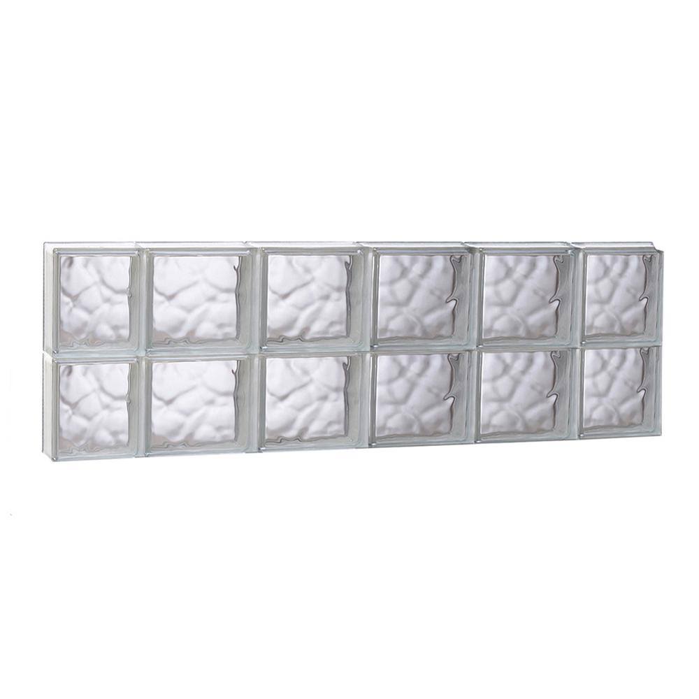 Wavy Glass Pattern Frameless Replacement Glass Block Window Y232218