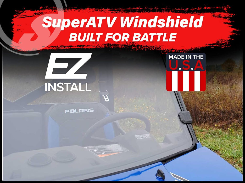 Heavy Duty Full Windshield for Polaris Ranger XP 800 / Ranger Crew / Ranger XP 800 6X6, 1/4 Clear Scratch Resistant Polycarbonate R335537