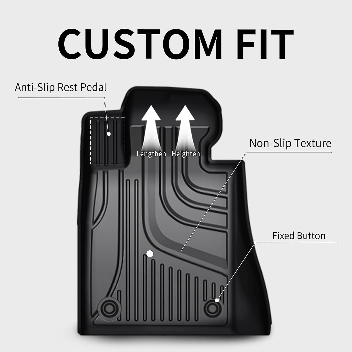 Black TPE All Weather Car Floor Mats Full Set N902068