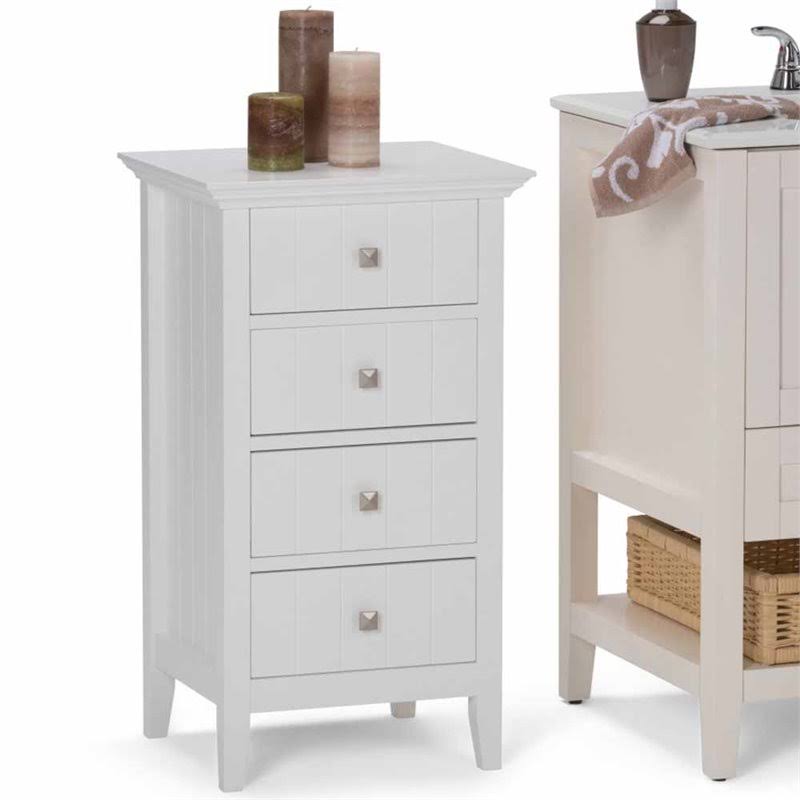 Four Drawer Floor Storage Cabinet in Pure White M866421