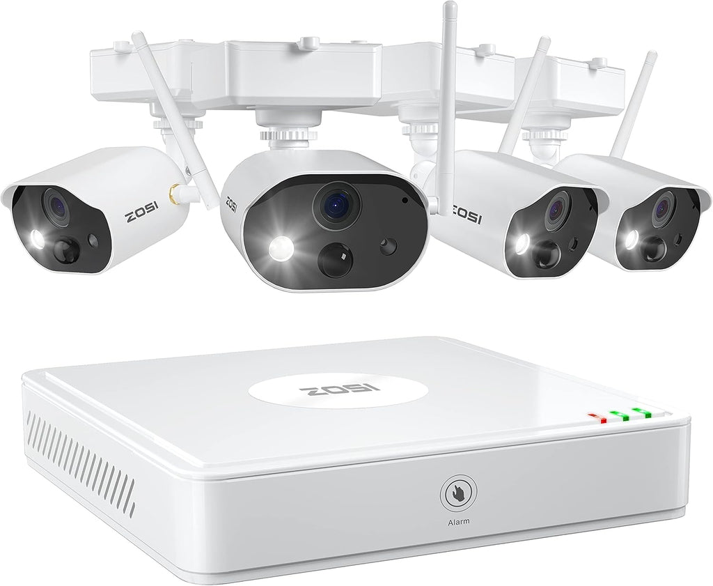 4CH NVR with 4pcs 1080p Rechargeable Wire-Free Outdoor Security Camera System C972