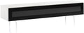 White Wood and Glass TV Stand with Metal Legs I852084