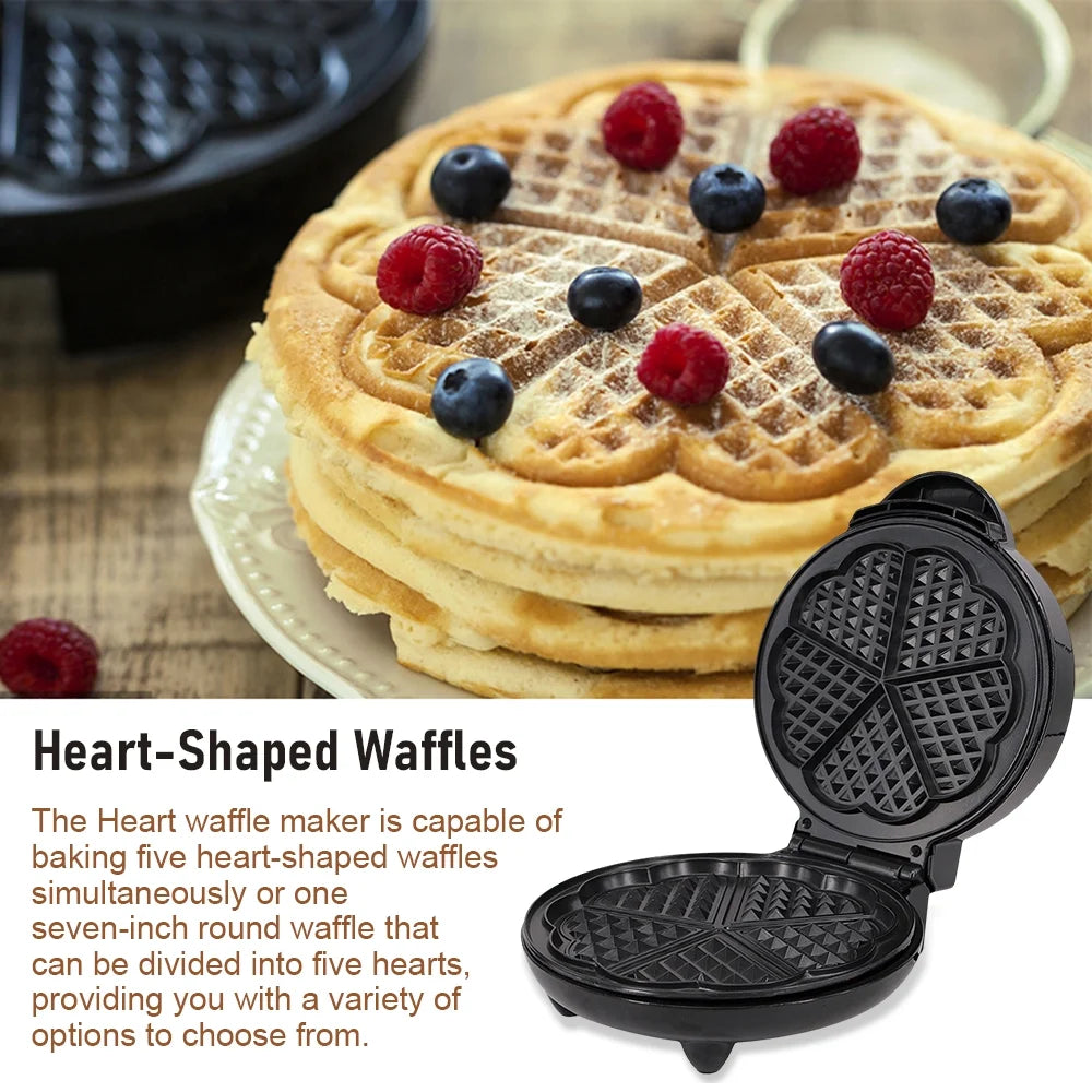 1000W Heart-Shaped Waffle Maker Electric Waffler V152
