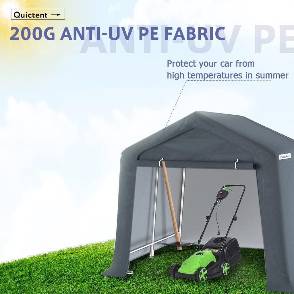 Grey 7' x 12' Heavy Duty Outdoor Storage Shelter T2501