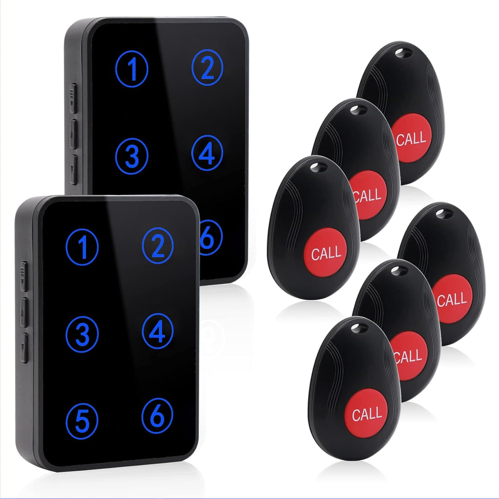 Wireless Call Button System with 2 Number Display Plug-in Receiver 6 Waterproof Transmitters C86521