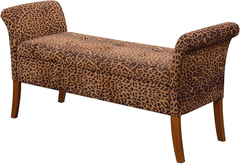 Beige Botanical Storage Bench Z546