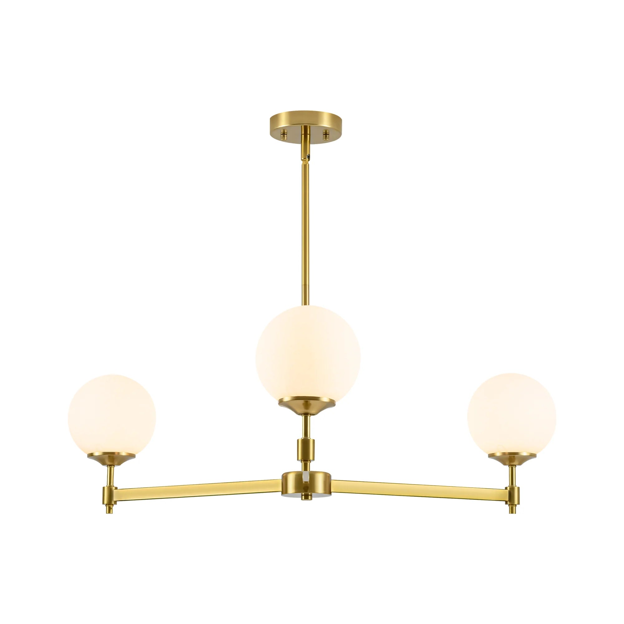 3-Light Dimmable Glass Globe Chandelier W17502