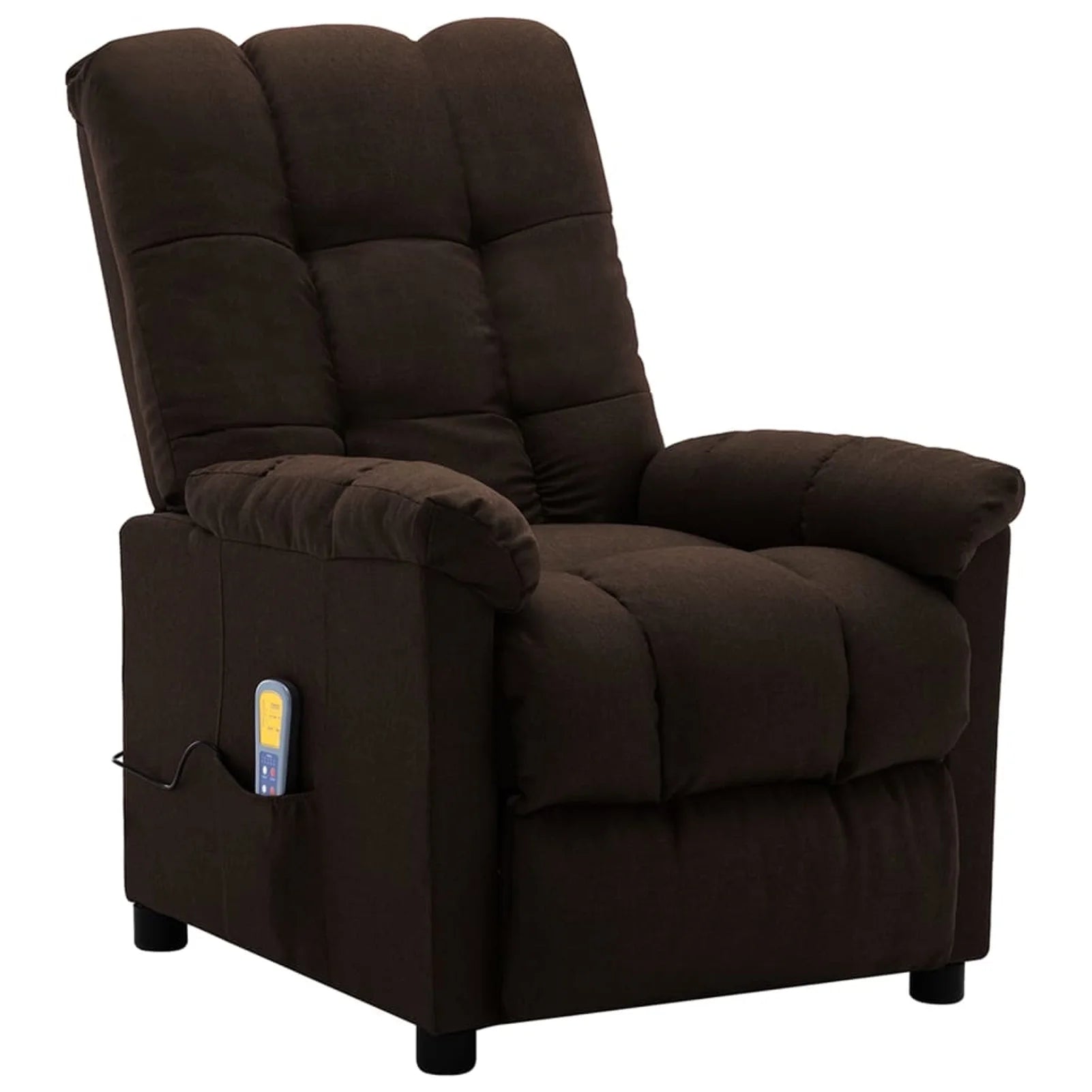 Electric Massage Reclining Chair with Adjustable Footrest and Backrest Fabric Sofa Chair Recliner Dark Brown A6018