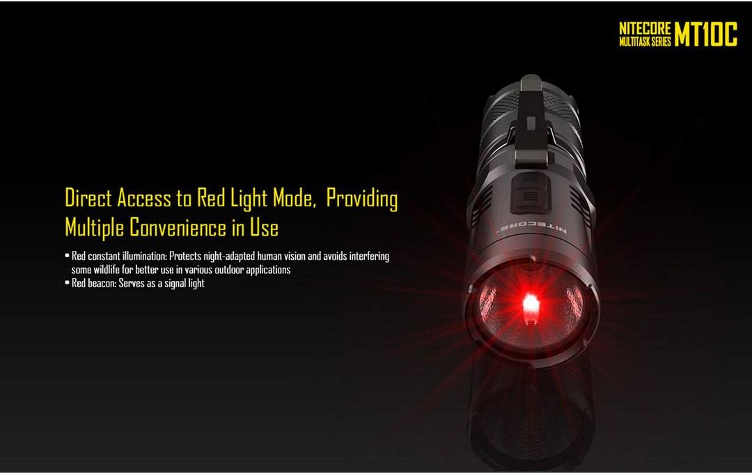 Tactical Flashlight with Red Light, Rechargeable Battery, and Battery Organizer Pack of 2 E565690