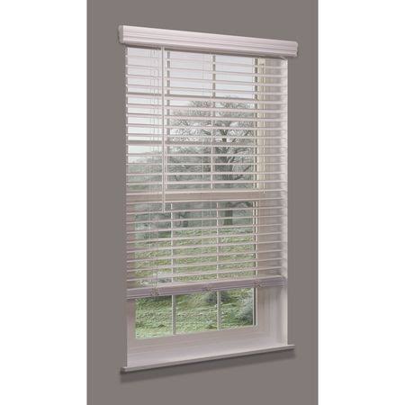 Cordless Faux Wood Blind, white, 24-1/4x22w x 5 D345022