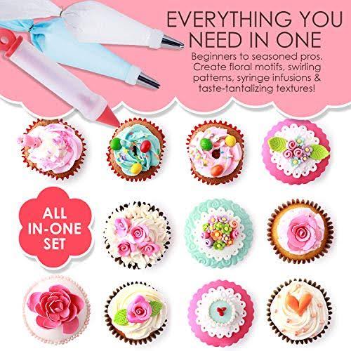 78 Piece Cake Decorating Supplies Kit with Aluminium Rotating Turntable Stand F359
