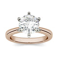 14K Rose Gold Moissanite Round Solitaire Engagement Ring 1.90 DEW K166