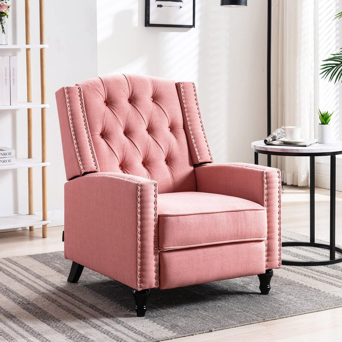 Caribbean Blue Fabric Push Back Recliner Chair D62009