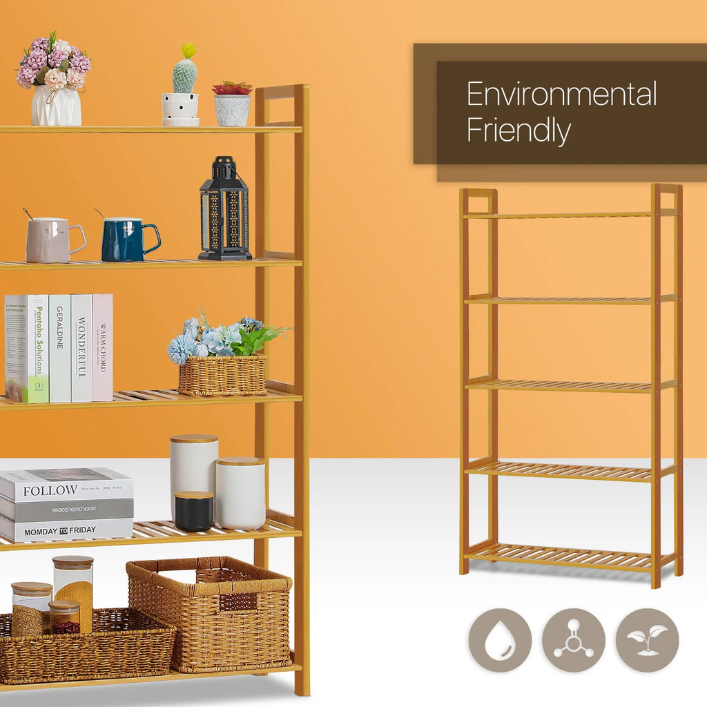 Bamboo 5 Tiers Shelving Unit W34930