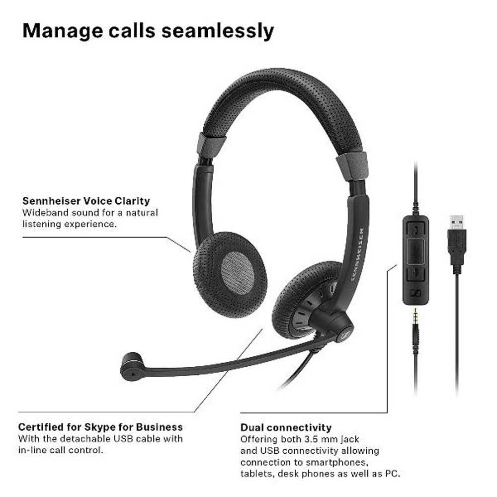 Sennheiser SC 75 USB MS Headphones One Size E756231