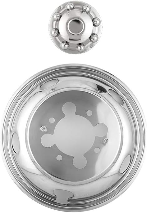 4pcs 17inch Polished Stainless Steel Dually Wheel Simulators with Removable Centre Cap E26493