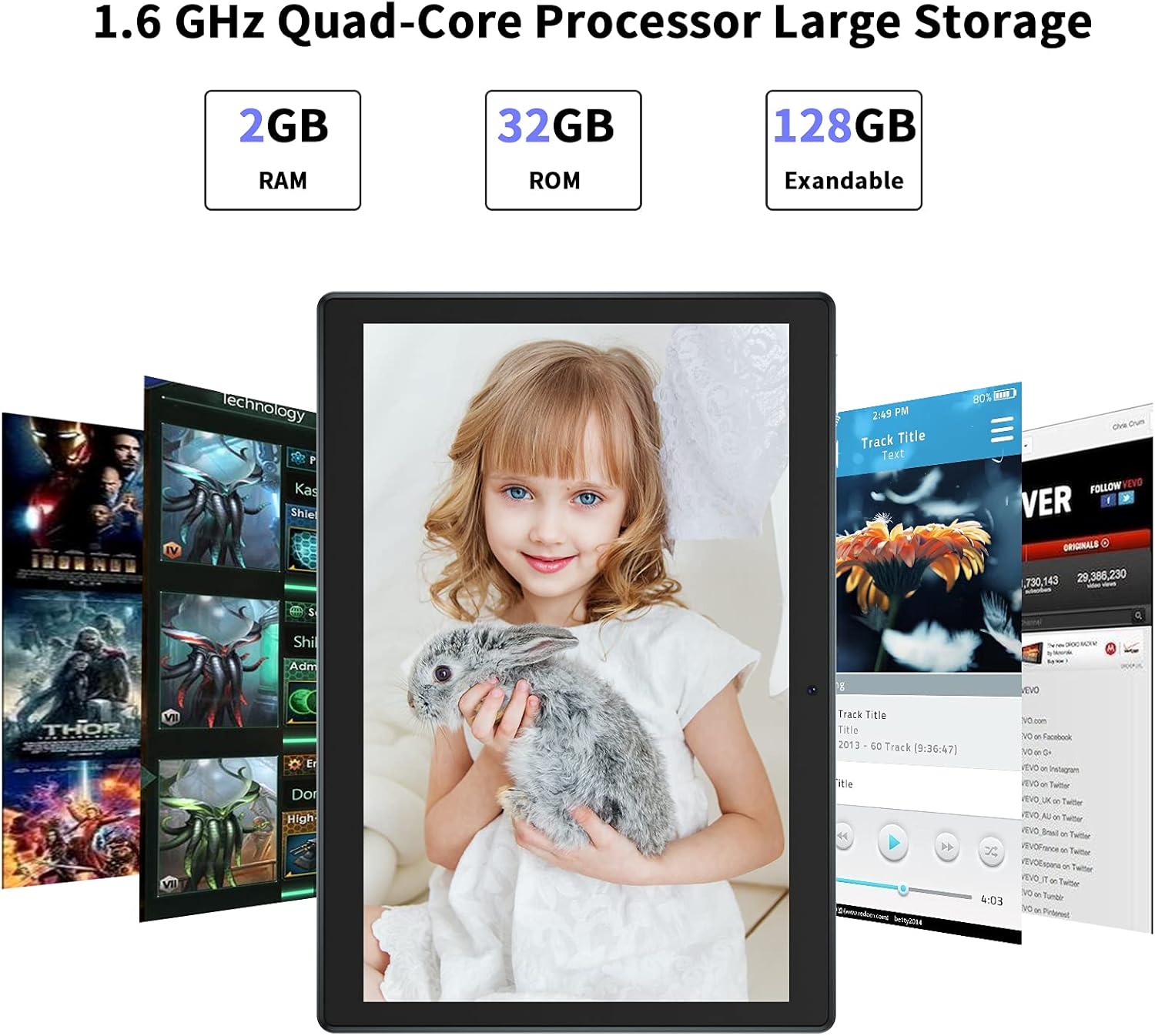 Black 10 inch Android Tablet PC R943986