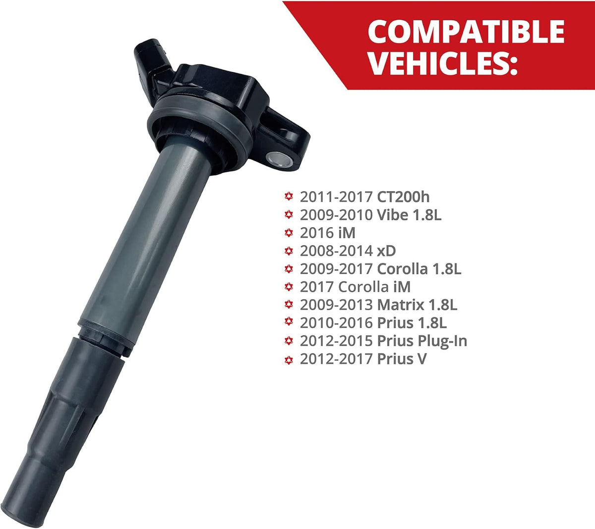 Set of 4 Ignition Coil for Toyota Corolla iM Matrix Prius Plug-In V, Lexus CT200h, Pontiac Vibe, Scion iM xD X968