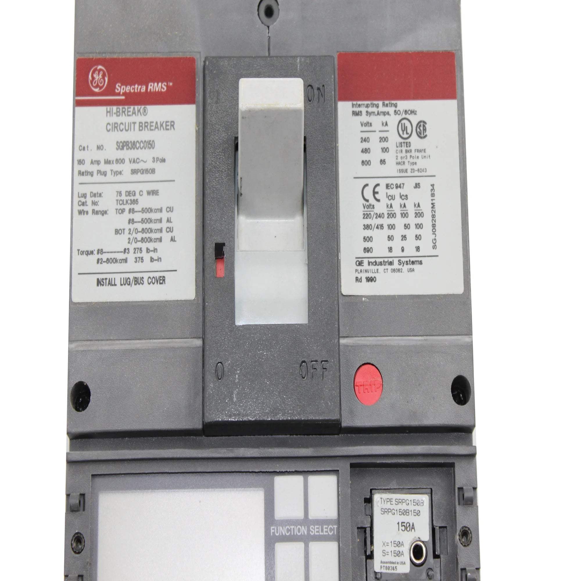 Molded Case Circuit Breaker 3 Poles 150A 600 V G859240