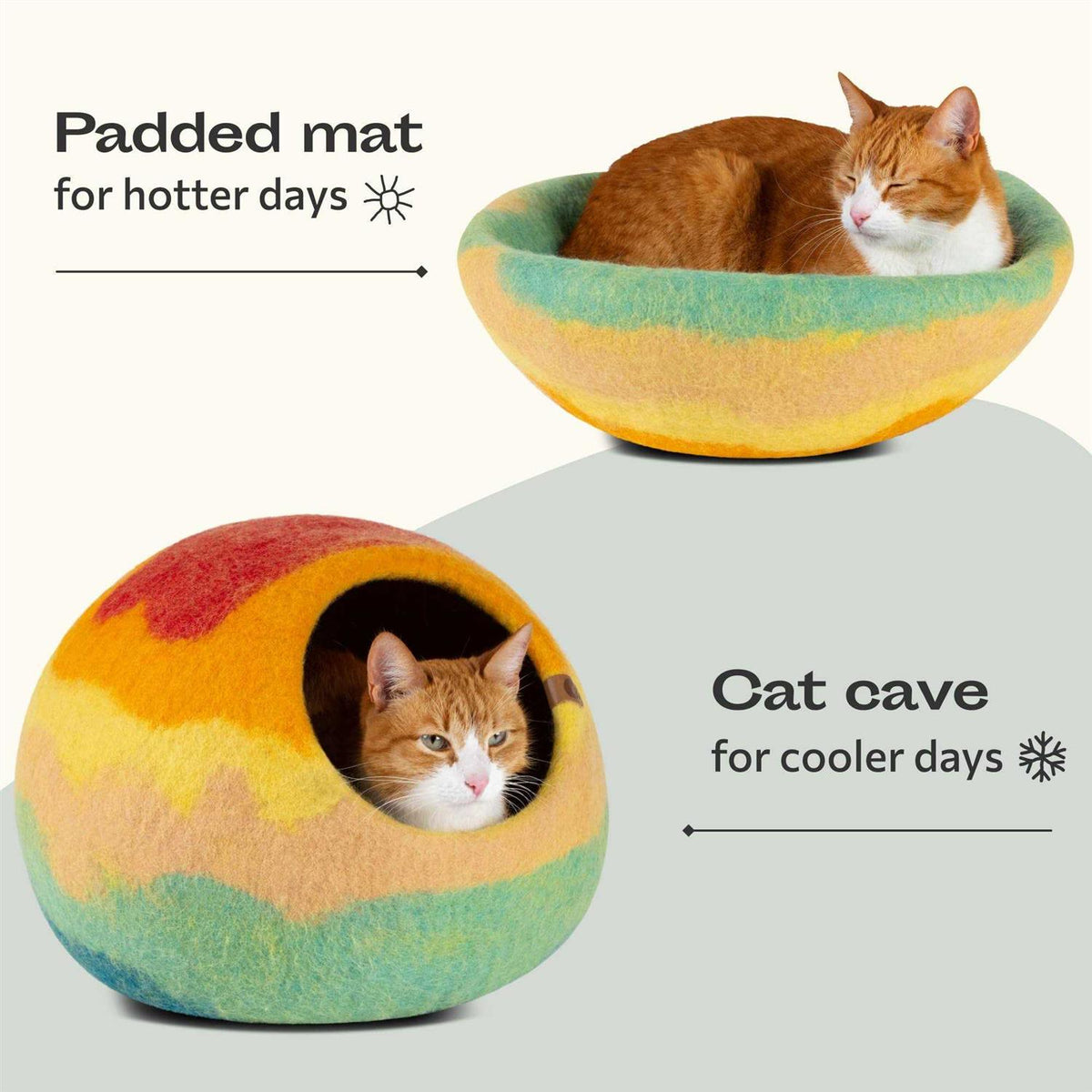Felt Cat Bed Cave 100% Merino Wool Cat Bed S52961