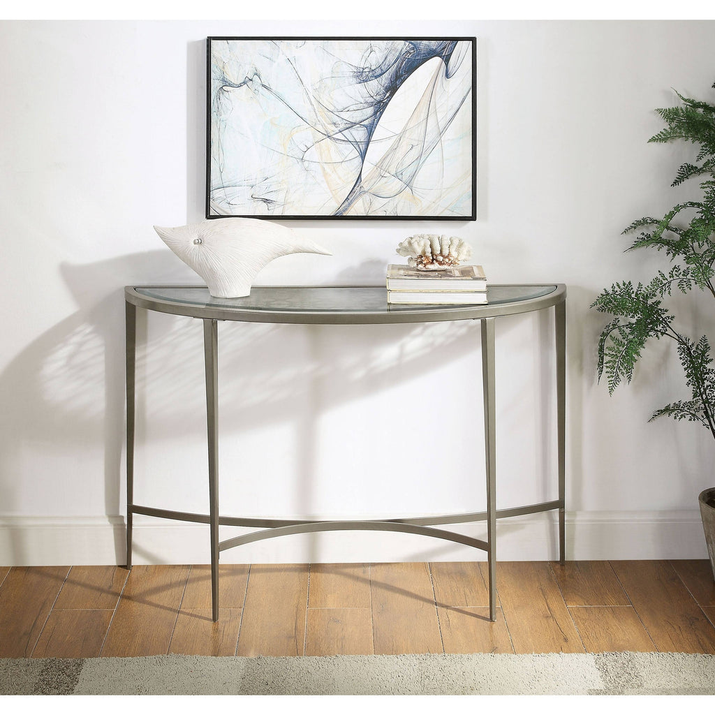 White Tempered Glass Sofa Table H8284