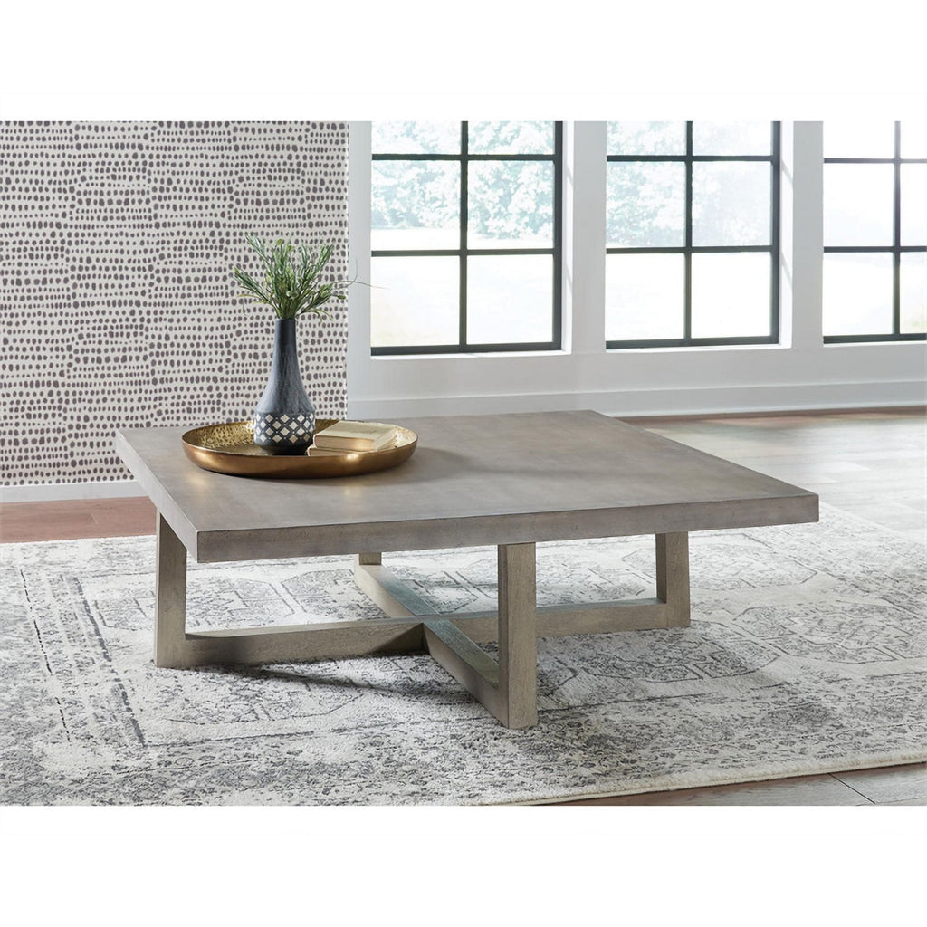 Light Gray Washed Wood Coffee Table F175817