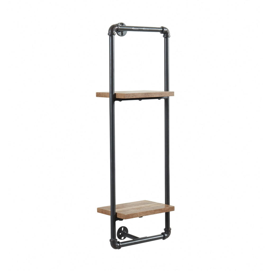 Sand Black 5-Piece Industrial Pipe Wall Shelf Set M99564